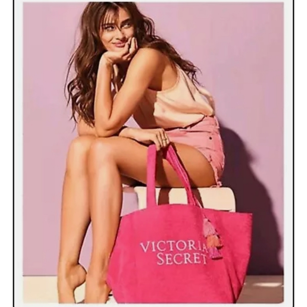 Victoria's Secret PINK Terry Cloth Overnight Beach Weekender Tote Bag LTD ED